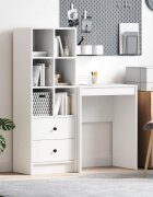 vidaXL Бюро Бяло 1055 x 34 x 127 см 2 бр.
