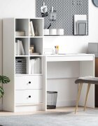 vidaXL Бюро Бяло 1255 x 40 x 127 см 2 бр.