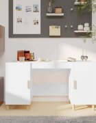 vidaXL Бюро бяло 140x50x75 см инженерно дърво