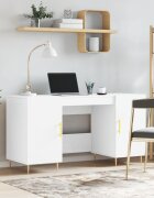 vidaXL Бюро бяло 140x50x75 см инженерно дърво