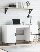 vidaXL Бюро бяло 140x50x75 см инженерно дърво