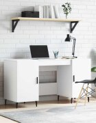 vidaXL Бюро бяло 140x50x75 см инженерно дърво