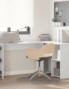 vidaXL Бюро Бяло 142 x 102 x 73 см Инженерна дървесина