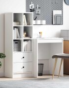 vidaXL Бюро Бяло 1455 x 40 x 127 см 2 бр.
