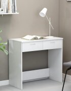 vidaXL Бюро бяло 80x40x75 см инженерно дърво