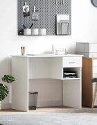 vidaXL Бюро Бяло 90 x 49 x 75 см Инженерна дървесина