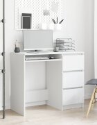 vidaXL Бюро бяло 90x45x76 см инженерно дърво