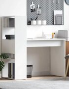 vidaXL Бюро Бяло Инженерна дървесина 113 x 54 x 120 см