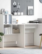 vidaXL Бюро Бяло Инженерна дървесина 1315 x 50 x 1065 см