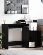 vidaXL Бюро Черния дъб 1205 x 44 x 885 см Инженерна дървесина