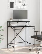 vidaXL Бюро Черния дъб 80 x 50 x 90 cm Инженерна дървесина