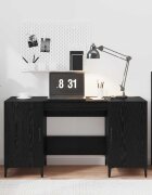vidaXL Бюро Черния дъб Инженерна дървесина 140 x 50 x 75 см