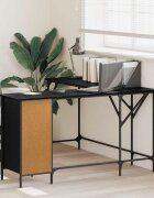 vidaXL Бюро Черния дъб Инженерна дървесина 141 x 141 x 75 см