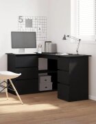vidaXL Бюро Черния дъб Инженерна дървесина 145 x 100 x 76 см