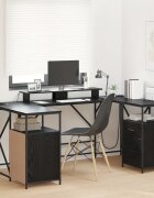 vidaXL Бюро Черния дъб Инженерна дървесина 182 x 101 x 875 см