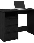 vidaXL Бюро черно 102x50x75 см инженерно дърво