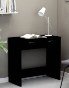 vidaXL Бюро черно 80x40x75 см инженерно дърво
