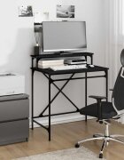 vidaXL Бюро черно 80x50x90 см инженерно дърво и желязо