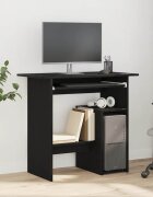 vidaXL Бюро черно и дъб 80x45x74 см инженерно дърво