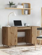 vidaXL Бюро дъб артизан Инженерна дървесина 140 x 50 x 75 см