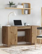 vidaXL Бюро дъб артизан Инженерна дървесина 140 x 50 x 75 см