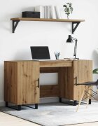 vidaXL Бюро дъб артизан Инженерна дървесина 140 x 50 x 75 см