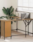 vidaXL Бюро Дъб Инженерна дървесина 141 x 141 x 75 см