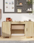 vidaXL Бюро дъб сонома 140x50x75 см инженерно дърво