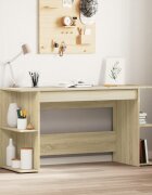 vidaXL Бюро дъб сонома 140x50x75 см инженерно дърво