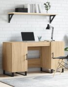 vidaXL Бюро дъб сонома 140x50x75 см инженерно дърво