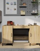 vidaXL Бюро дъб сонома 140x50x75 см инженерно дърво