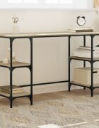 vidaXL Бюро дъб сонома 140x50x75 см метал и инженерно дърво