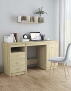 vidaXL Бюро дъб сонома 140x50x76 см инженерно дърво