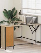 vidaXL Бюро дъб сонома 141x141x75 см инженерно дърво