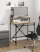 vidaXL Бюро дъб сонома 80x50x90 см инженерно дърво и желязо