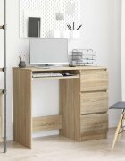 vidaXL Бюро дъб сонома 90x45x76 см инженерно дърво