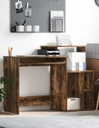vidaXL Бюро Димян дъб 1205 x 44 x 885 см Инженерна дървесина