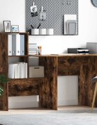 vidaXL Бюро Димян дъб Инженерна дървесина 1315 x 50 x 1065 см