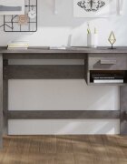 vidaXL Бюро HAMAR светлосиво 110x40x75 см борово дърво масив