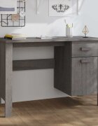 vidaXL Бюро HAMAR светлосиво 113x50x75 см борово дърво масив