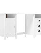vidaXL Бюро Hill бяло 150x50x74 см борово дърво масив