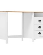 vidaXL Бюро Hill с 3 чекмеджета 120x50x74 см бор масив