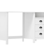 vidaXL Бюро Hill с 3 чекмеджета 120x50x74 см бор масив