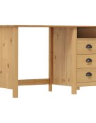 vidaXL Бюро Hill с 3 чекмеджета 120x50x74 см бор масив