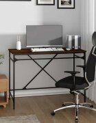 vidaXL Бюро кафяв дъб 100x50x75 см инженерно дърво и желязо