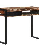 vidaXL Бюро многоцветно 100x50x75 см масивна дървесина регенерирана