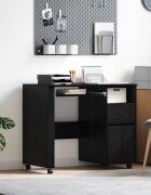 vidaXL Бюро на колела Черния дъб Инженерна дървесина 91 x 50 x 77 см