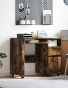 vidaXL Бюро на колела Димян дъб Инженерна дървесина 91 x 50 x 77 см