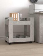 vidaXL Бюро на колелца бетонно сиво 60x45x60 см инженерно дърво