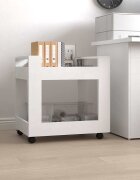 vidaXL Бюро на колелца бяло 60x45x60 см инженерно дърво